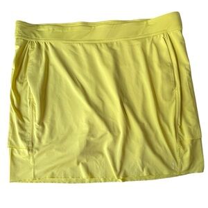 Belyn Key Layered Yellow Golf Tennis Skirt Skort, XL